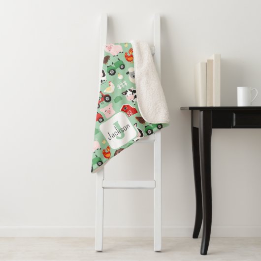 Barnyard Pattern Farm Tier Niedliche Kinder Sherpadecke (Beispiel)