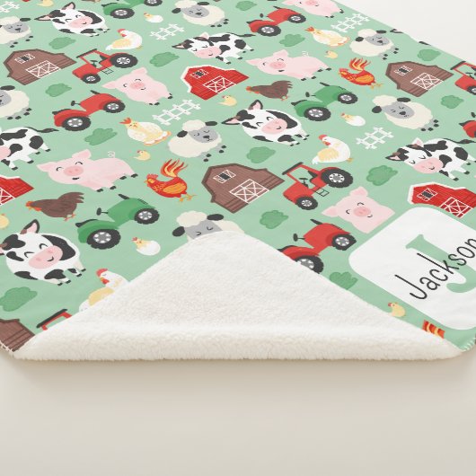 Barnyard Pattern Farm Tier Niedliche Kinder Sherpadecke (3/4)
