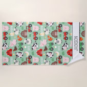 Barnyard Pattern Farm Tier Niedliche Kinder Strandtuch (Vorderseite)