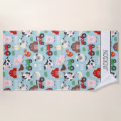 Barnyard Pattern Farm Tier Niedliche Kinder Strandtuch (Vorderseite)