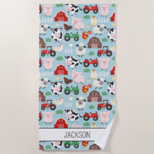 Barnyard Pattern Farm Tier Niedliche Kinder Strandtuch