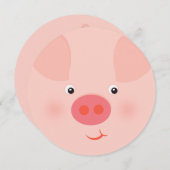 Barnyard Piggy Einladung (Vorne/Hinten)