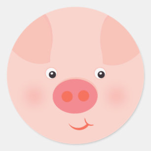 Barnyard Piggy Runder Aufkleber