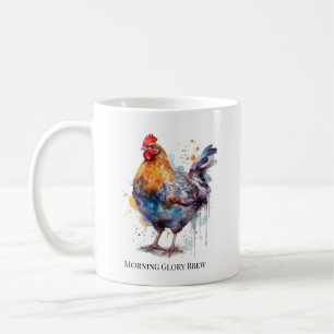 Barnyard Pracht: Wasserfarben-Henne, individuell Kaffeetasse