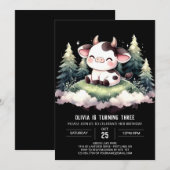 Barnyard Printable Cow Birthday Einladung (Vorne/Hinten)