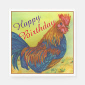 Barnyard Rooster Happy Birthday Party Celebration Serviette (Vorderseite)