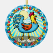 Barnyard Rooster Keramik Ornament (Vorne)