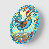 Barnyard Rooster Runde Wanduhr (Winkel)