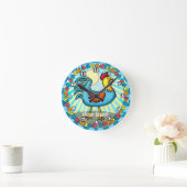 Barnyard Rooster Runde Wanduhr (Zuhause)