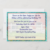 Barnyard-Schlag-Party Einladung (Rückseite)