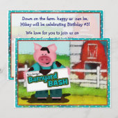 Barnyard-Schlag-Party Einladung (Vorne/Hinten)