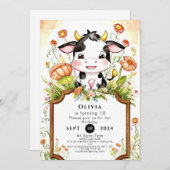 Barnyard Simple Cow Birthday Einladung (Vorne/Hinten)