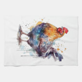 Barnyard Splendor: Aquarellenhenne Geschirrtuch (Horizontal)