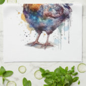 Barnyard Splendor: Wasserfarbenhen, benutzerdefini Geschirrtuch (Gefaltet)