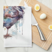 Barnyard Splendor: Wasserfarbenhen, benutzerdefini Geschirrtuch (Viertel Falte)