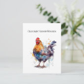 Barnyard Splendor: Wasserfarbenhen, benutzerdefini Postkarte (Stehend Vorderseite)