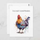 Barnyard Splendor: Wasserfarbenhen, benutzerdefini Postkarte (Vorne/Hinten)