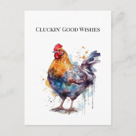 Barnyard Splendor: Wasserfarbenhen, benutzerdefini Postkarte