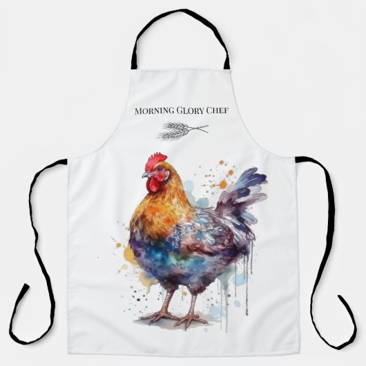 Barnyard Splendor: Wasserfarbenhen, benutzerdefini Schürze (Vorderseite)
