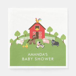 Barnyard-Tier-neutrale Babyparty-Papierservietten Serviette