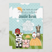 Barnyard-TierBabyparty-Einladungen Einladung (Vorne/Hinten)