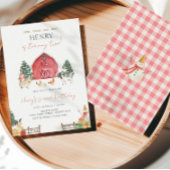 Barnyard Tiere Weihnachts-Kindergeburtstag Party Einladung