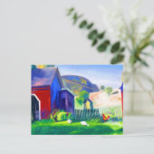Barnyard und Hühner von George Wesley Bellows Postkarte (Stehend Vorderseite)