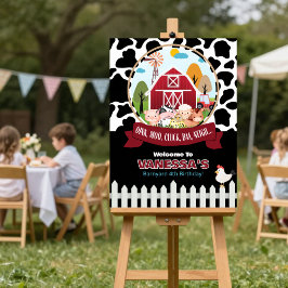 Barnyard Welcome Birthday Poster