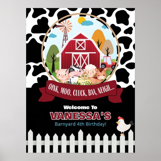 Barnyard Welcome Birthday Poster (Vorne)