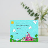 Barnyard Whimsy Pink Füllung in der Leere Dankeskarte (Stehend Vorderseite)