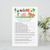 Barnyard Wie gut wissen Sie, Baby Dusche Spiel (Stehend Vorderseite)