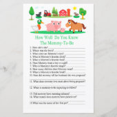 Barnyard Wie gut wissen Sie, Baby Dusche Spiel (Vorderseite)