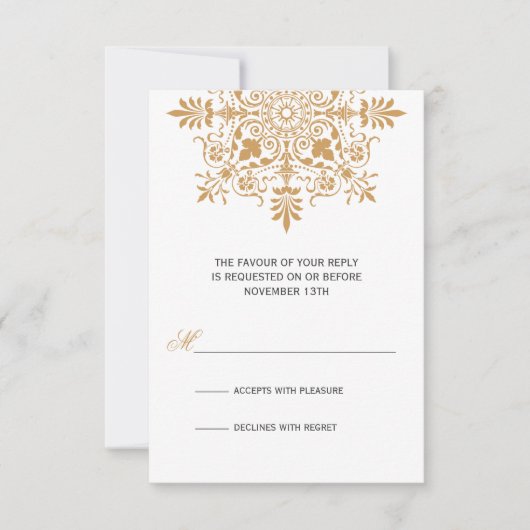 Barock Amber Ornamental Holiday Gala UAWG RSVP Karte (Vorderseite)