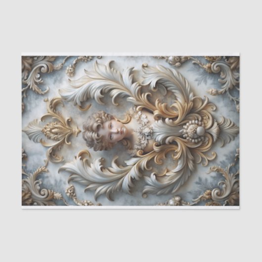 Barock Angel Cherub Decoupage Seidenpapier (Vorderseite)