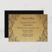 Barock-antike Gold-Hochzeitskarten RSVP Karte (Vorne/Hinten)