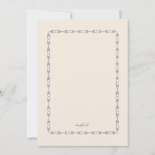 Barock Beauty Wedding Einladung (Rückseite)