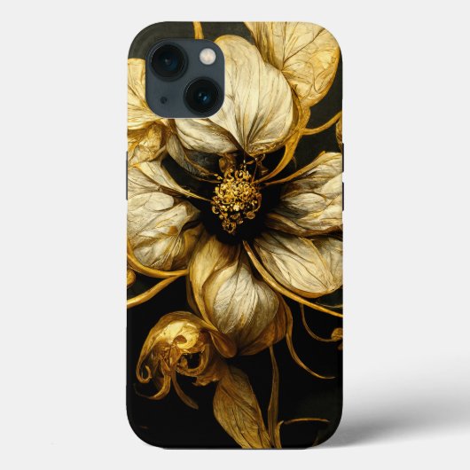 Barock Black & Gold Floral Phone Case (Rückseite)