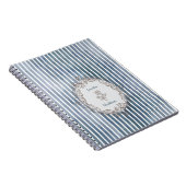 Barock Blaugraue Wasserfarbe Streifen Notizblock (Rechte Seite)