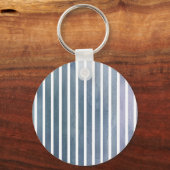Barock Blaugraue Wasserfarbe Streifen Schlüsselanhänger (Rückseite)