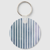 Barock Blaugraue Wasserfarbe Streifen Schlüsselanhänger (Rückseite)