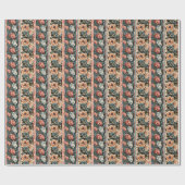 Barock Bloom Antikes Tapete Floral Geschenkpapier (Flach)