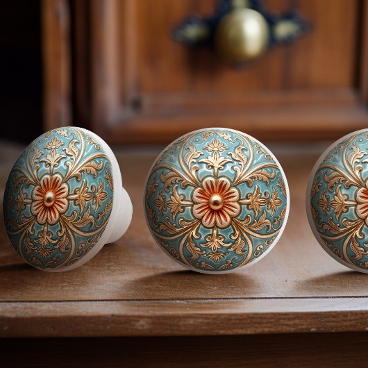 Barock Bloom Keramik Knochenstütze Keramikknauf