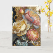 Barock-Blumen-Geburtstag Karte (Gelbe Blume)