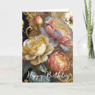 Barock-Blumen-Geburtstag Karte
