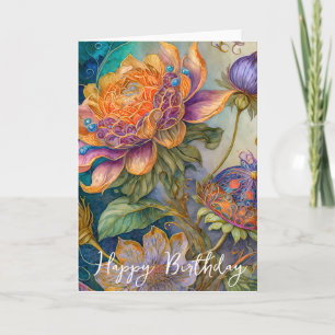 Barock-Blumen-Geburtstag Karte