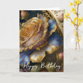Barock-Blumen-Geburtstag Karte (Gelbe Blume)
