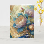 Barock-Blumen-Geburtstag Karte (Gelbe Blume)