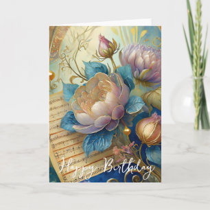 Barock-Blumen-Geburtstag Karte
