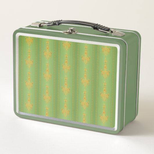 Barock-Blumenmuster mit Rand Metall Brotdose (Vorderseite)