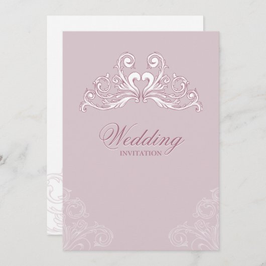 Barock Classic Hochzeitseinladung Einladung (Vorne/Hinten)